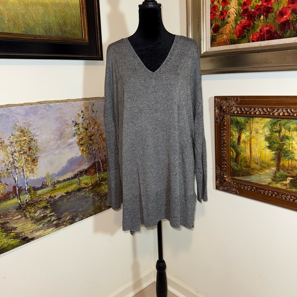 Worthington Charcoal V-Neck Women's Sweater